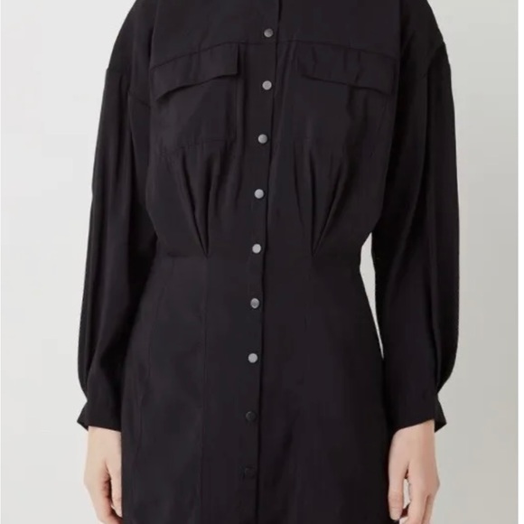 NWT🌟 Ba&sh Black Button Mini Dolman Sleeve Dress - Picture 5 of 5